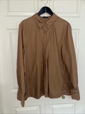 PrettyLittleThing - Oversized Brown Button-Down Shirt - Classic Collar
